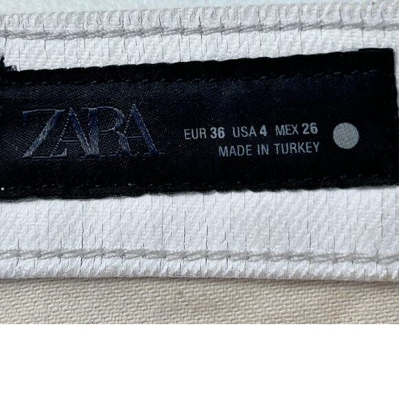 Zara Tapered Crashed Barrel Leg Pant Crackle Texture Jean Sz 4 NWTs - Picture 6 of 11